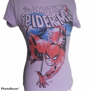 EUC AMAZING SPIDERMAN PURPLE TEE - Junior L